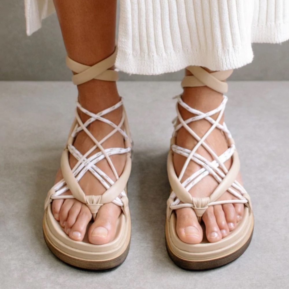 ALOHAS | Leather Jungle Lace-Up Sandals
